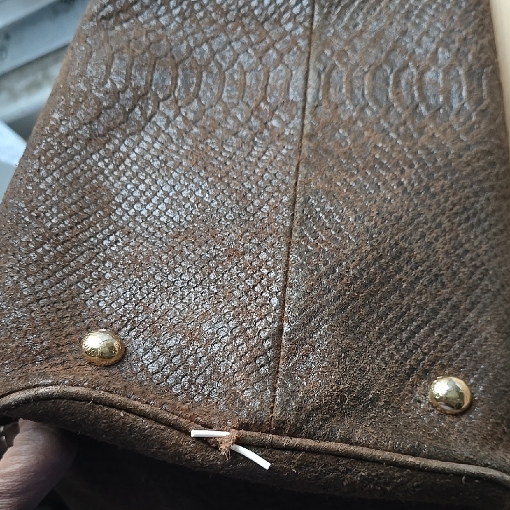 Michael Kors Brown Suede Leather Python Embrossed… - image 10